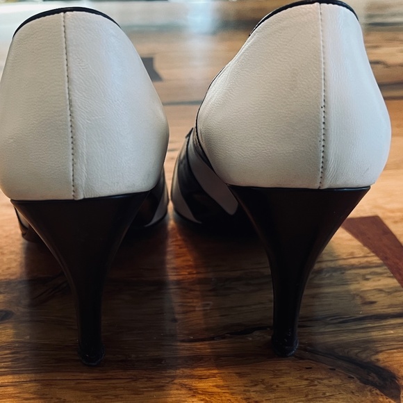 Vintage Christian Dior PVP3922 Pumps Euro 39 B&W Leather 60's - Picture 5 of 12